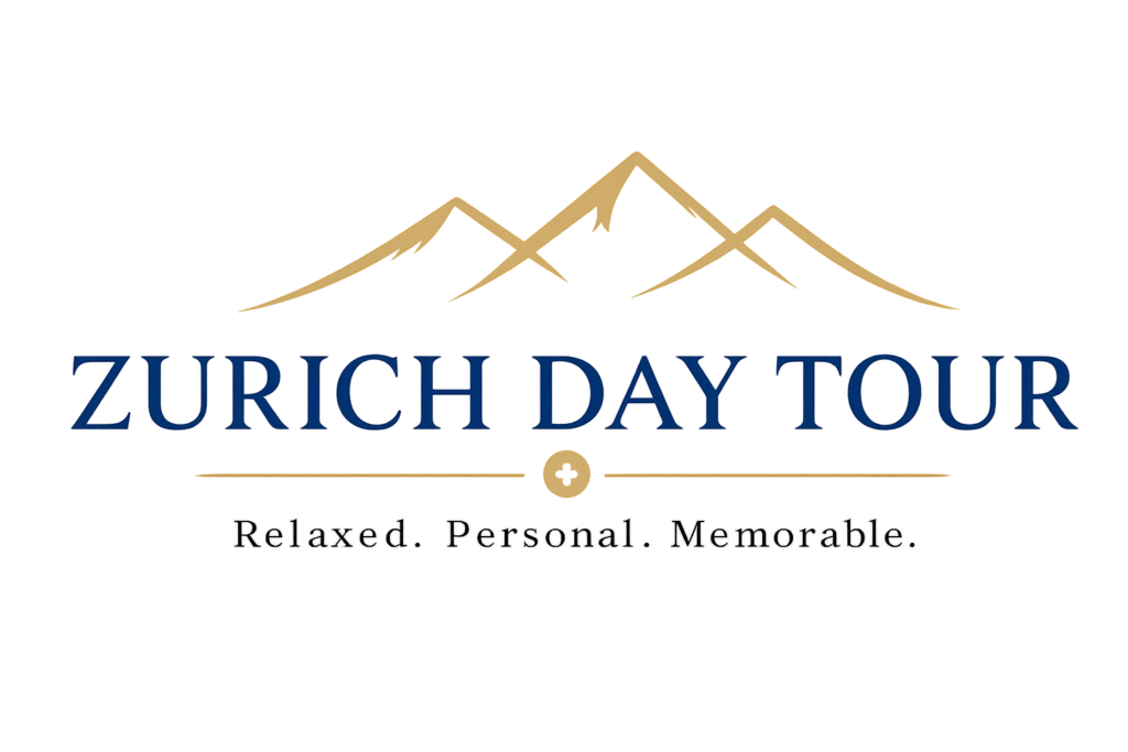 Zurich Day Tour logo with stylized mountain peaks and the tagline "Relaxed. Personal. Memorable.